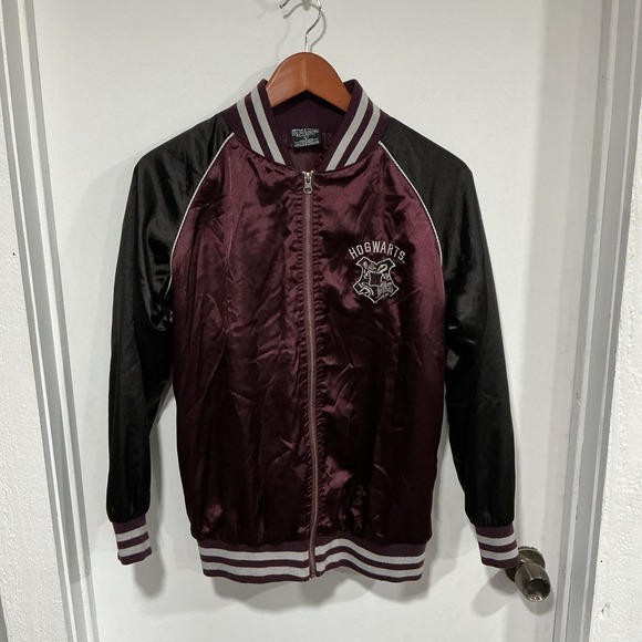 Warner Bros. Jackets & Blazers - Harry Potter Hogwarts Embroidered Varsity Bomber Jacket Burgundy, Medium, Satin